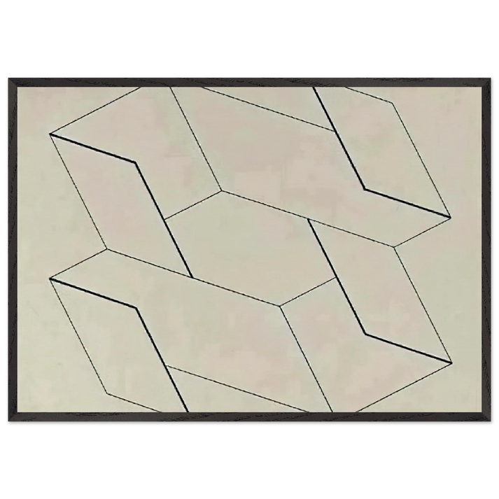 STRUCTURAL CONSTELLATION 1955 0 - Josef Albers 70x100 cm / 28x40 inches Framed Art Print – Black Wooden Frame