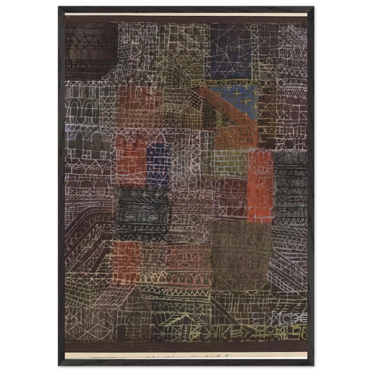 STRUCTURAL II 1924 - Paul Klee 70x100 cm / 28x40 inches Framed Art Print – Black Wooden Frame