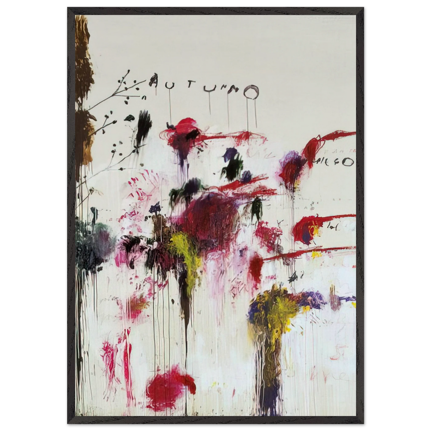 Quattro Stagioni II Autunno - Cy Twombly Framed Art Print – Black Wooden Frame - Default Title - -Framed Art Print