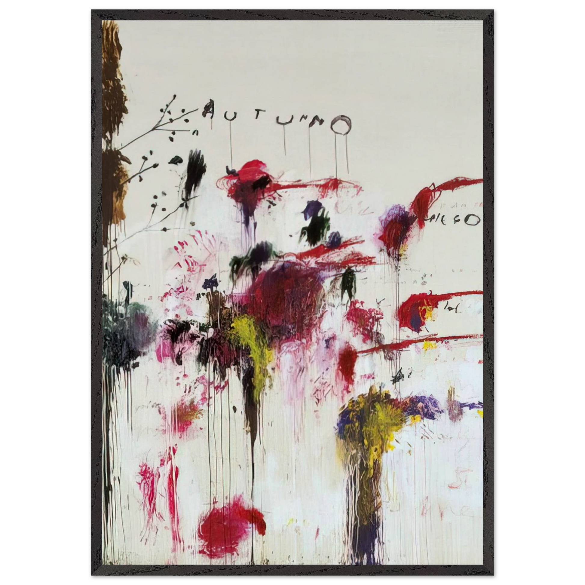 Quattro Stagioni II Autunno - Cy Twombly Framed Art Print – Black Wooden Frame - Default Title - -Framed Art Print