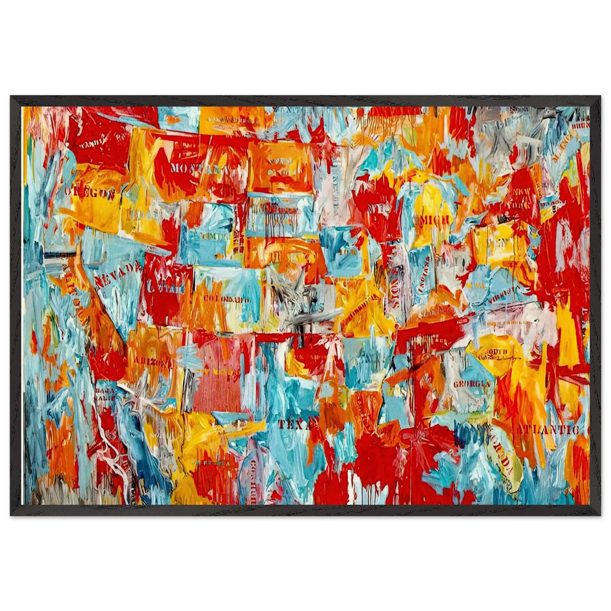 MAP - Jasper Johns Framed Art Print – Black Wooden Frame - Default Title - -Framed Art Print