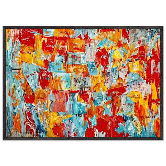 MAP - Jasper Johns Framed Art Print – Black Wooden Frame - Default Title - -Framed Art Print