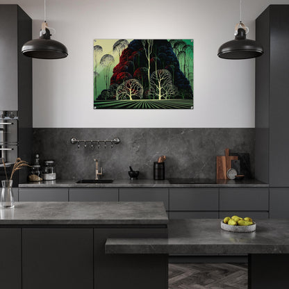 Eucalyptus Forest - Eyvind Earle Acrylic Print - 70x100 cm / 28x40″ inches | Eyvind Earle Wall Art | Eyvind Earle Prints