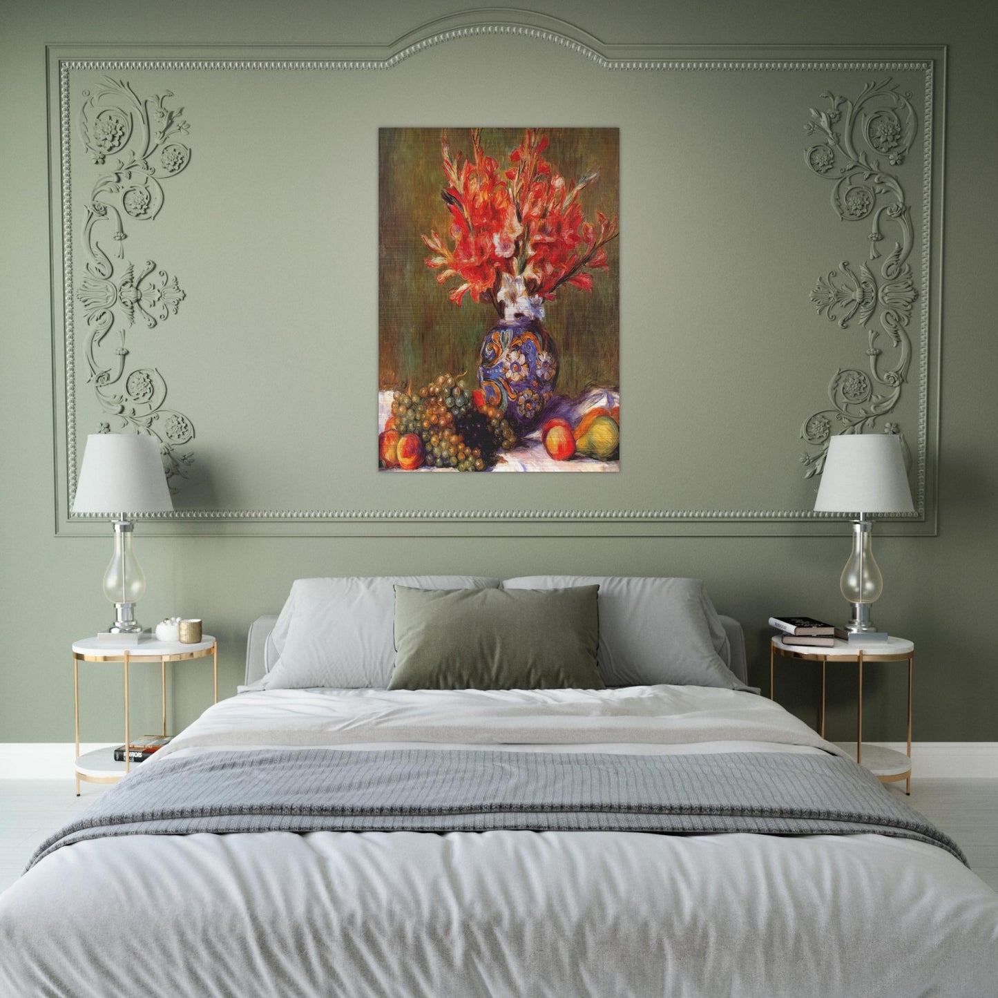 Still Life Flowers and Fruit - Pierre-Auguste Renoir Brushed Aluminum Print - 70x100 cm / 28x40 inches | Pierre-Auguste Renoir Aluminum Print | Pierre-Auguste Renoir Prints