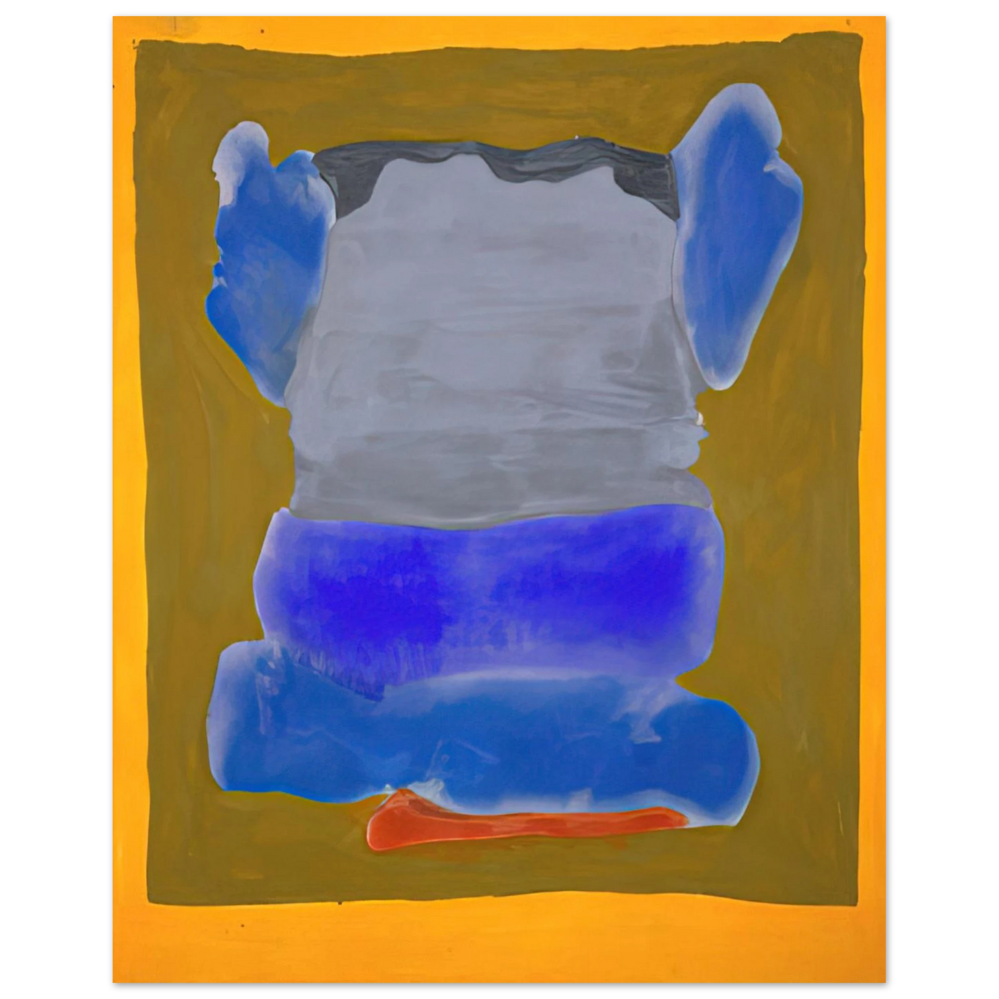 Helen Frankenthaler - Buddha s Court - 1964 Wall art - 28x43  cm / XL (11x17 inches) - Premium Wooden Framed Poster With Fine Art Paper - Wood frame