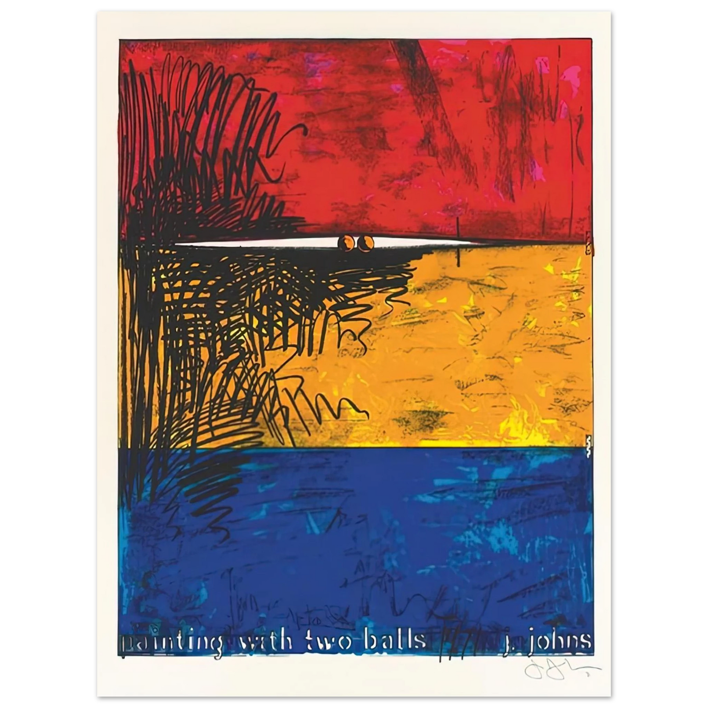 Jasper Johns - PAINTING WITH TWO BALLS ULAE 87 Fine Art Poster - Default Title