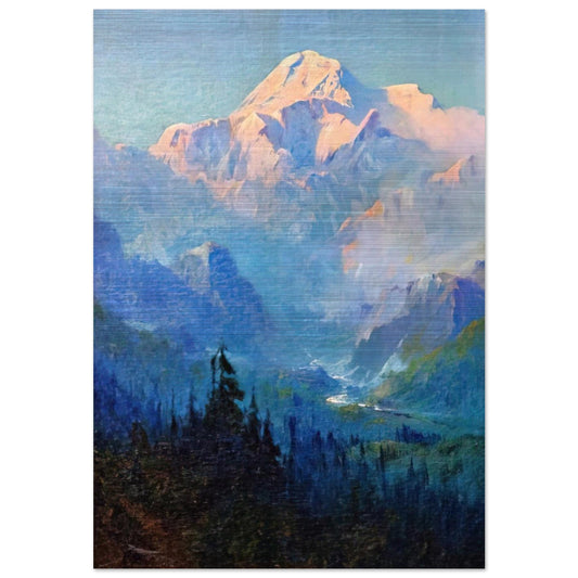 Mount McKinley, Sunset - Romanticism - Sydney Laurence Brushed Aluminum Print - 70x100 cm / 28x40 inches | Sydney Laurence Aluminum Print | Sydney Laurence Prints