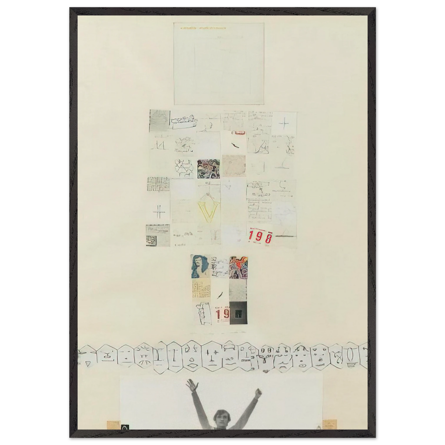 UNTITLED 1980 N1 - Alighiero Boetti Framed Art Print – Black Wooden Frame - Default Title - -Framed Art Print