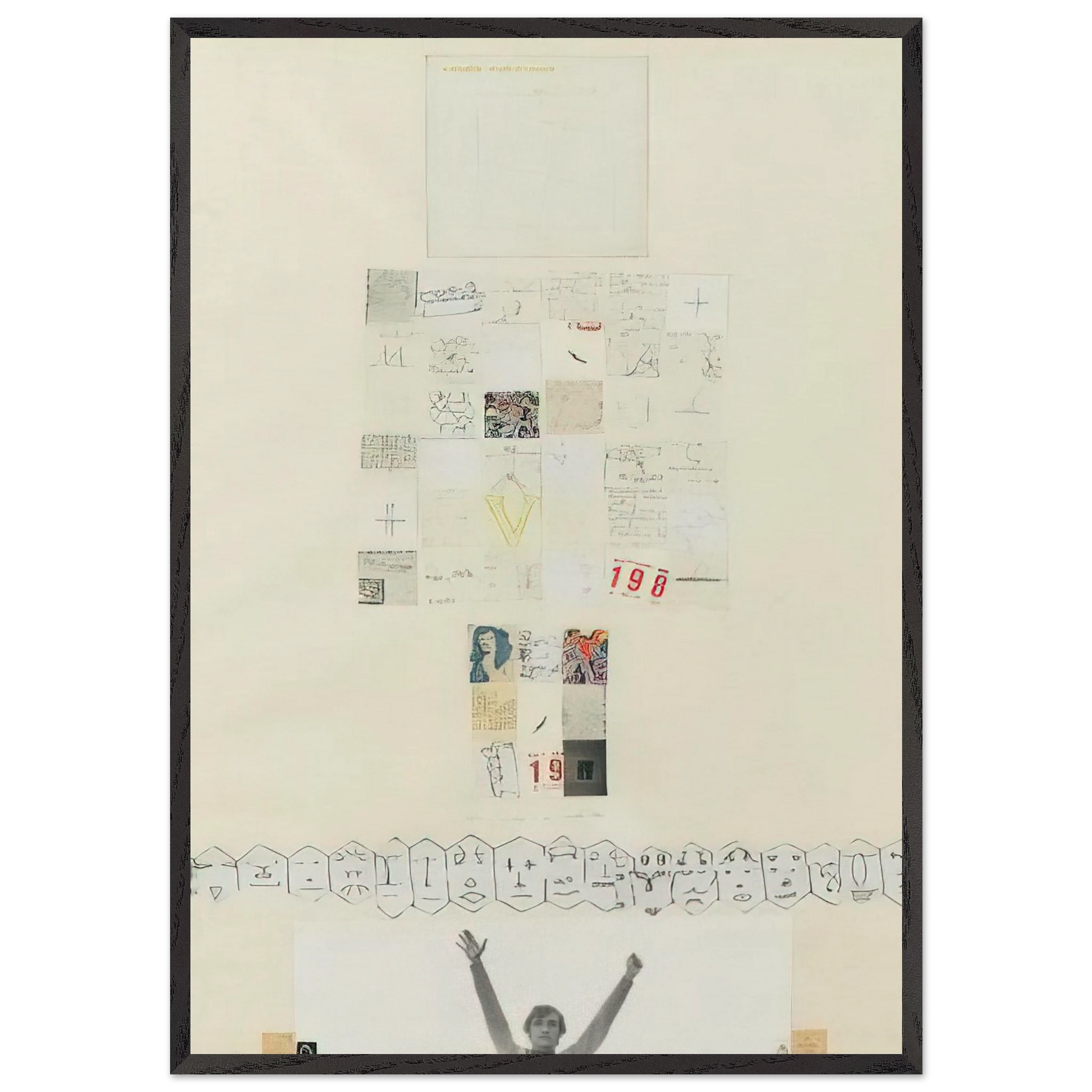 UNTITLED 1980 N1 - Alighiero Boetti Framed Art Print – Black Wooden Frame - Default Title - -Framed Art Print