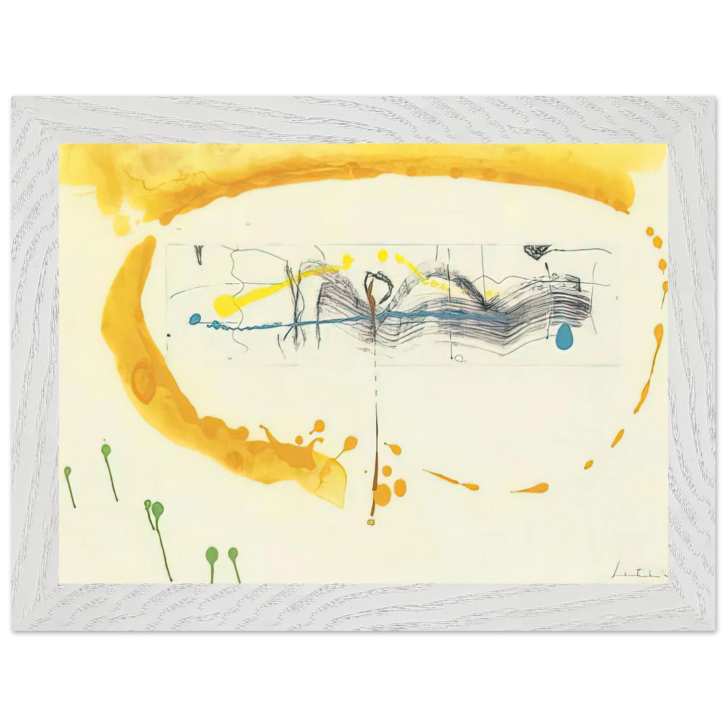 Helen Frankenthaler - Making Music - 2000 Wall art - 45x60 cm / 18x24 inches - Premium Wooden Framed Poster With Fine Art Paper - Black frame