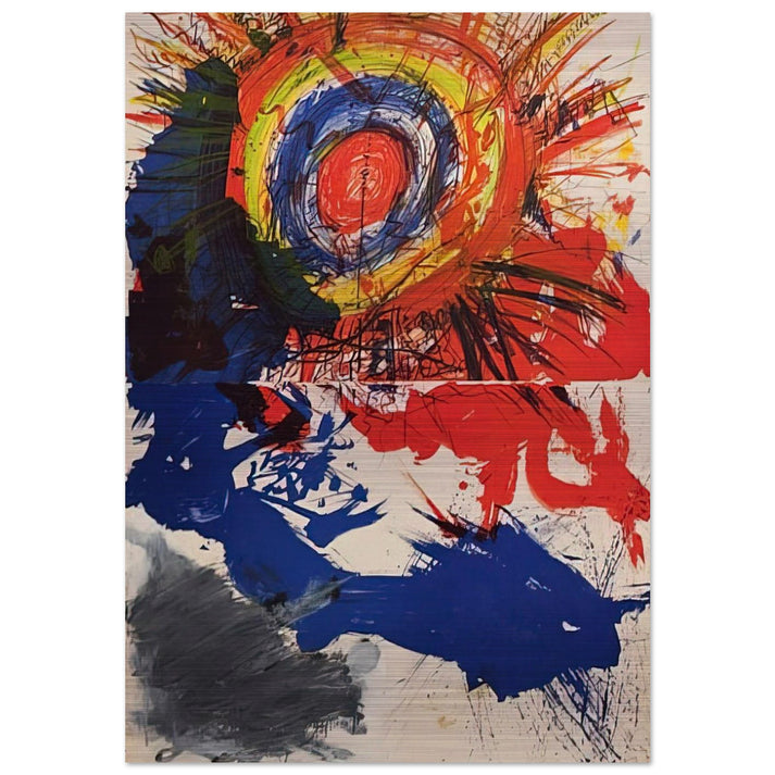 Composition - 1957 - Walasse Ting Brushed Aluminum Print - 70x100 cm / 28x40 inches | Walasse Ting Aluminum Print | Walasse Ting Prints