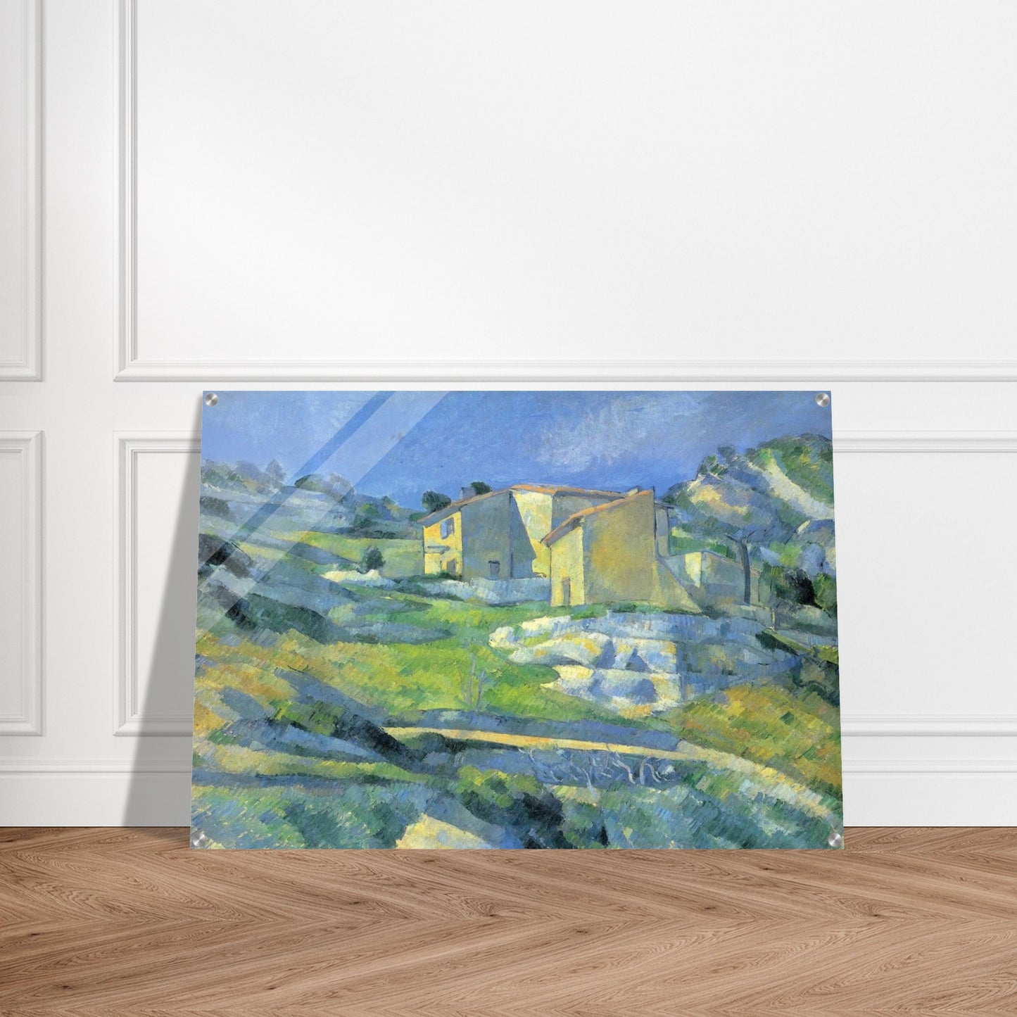 Houses at the L'Estaque - Paul Cézanne Acrylic Print - 70x100 cm / 28x40″ inches | Paul Cézanne Wall Art | Paul Cézanne Prints