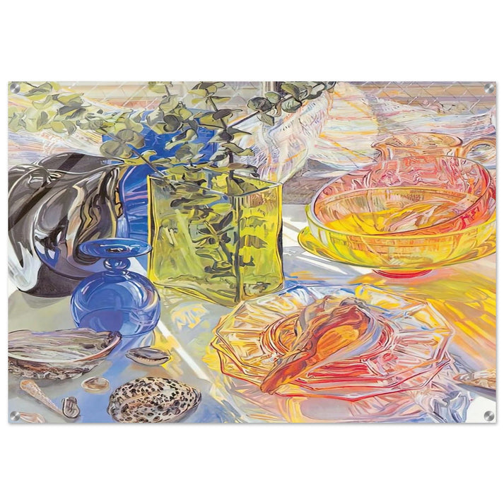 GLASS AND SHELLS 1990 - Janet Fish Acrylic Print - 70x100 cm / 28x40″ inches | Janet Fish Wall Art | Janet Fish Prints