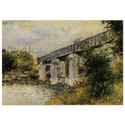 Railway Bridge at Argenteuil - claude monet Brushed Aluminum Print - 70x100 cm / 28x40 inches | claude monet Aluminum Print | claude monet Prints