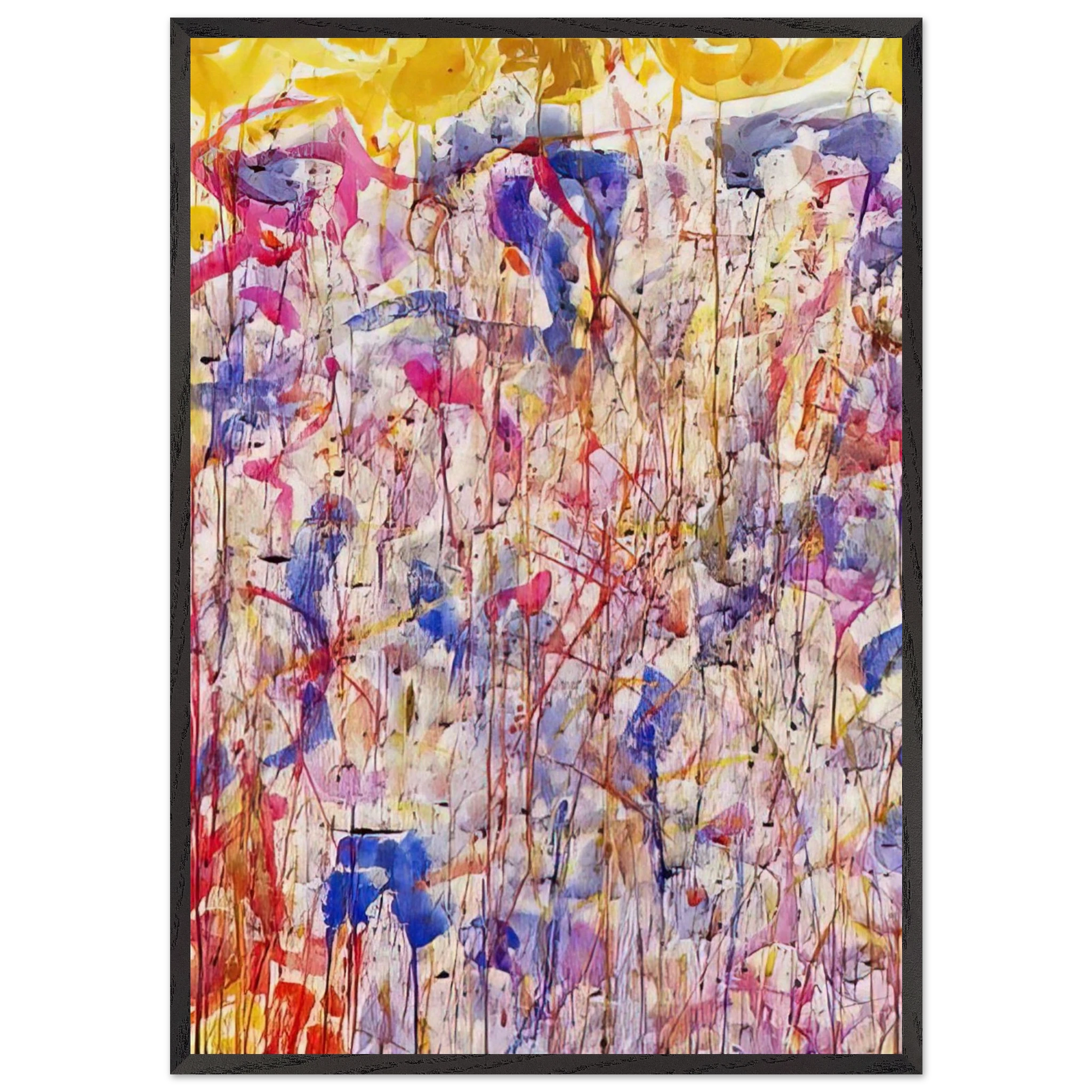 Untitled  SF57-008  - Sam Francis Framed Art Print – Black Wooden Frame - Default Title - -Framed Art Print