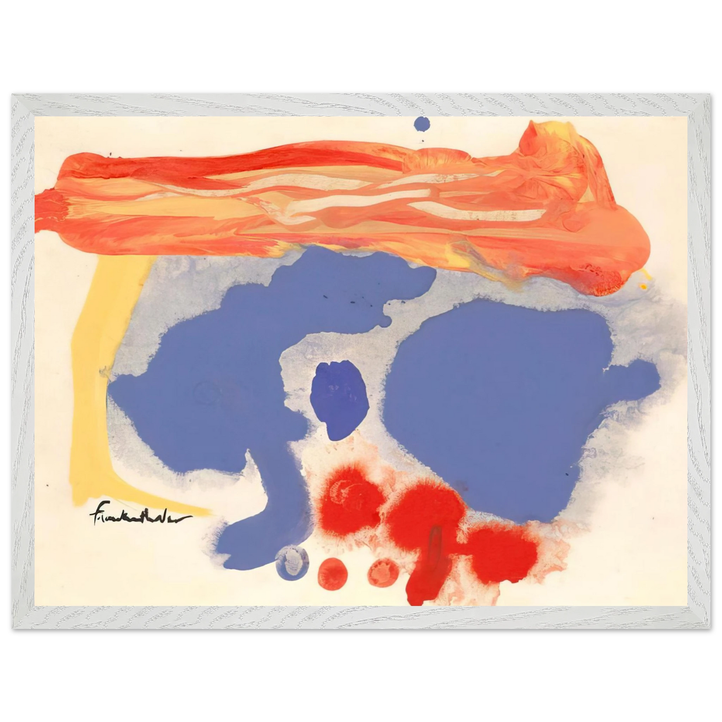 Helen Frankenthaler - Summerscene, Provincetown - 1961 Wall art - A2 (42 x 59.4  cm) - Premium Wooden Framed Poster With Fine Art Paper - Black frame