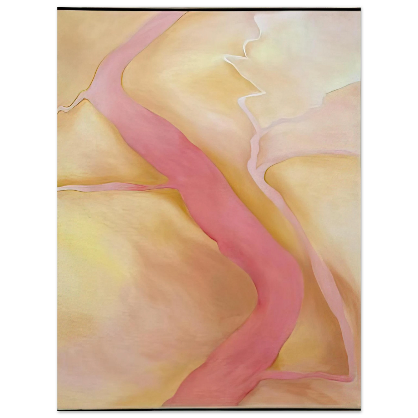 Georgia O'Keeffe - It Was Yellow and Pink II Fine Art Poster - 13x18 cm / 5x7 inches