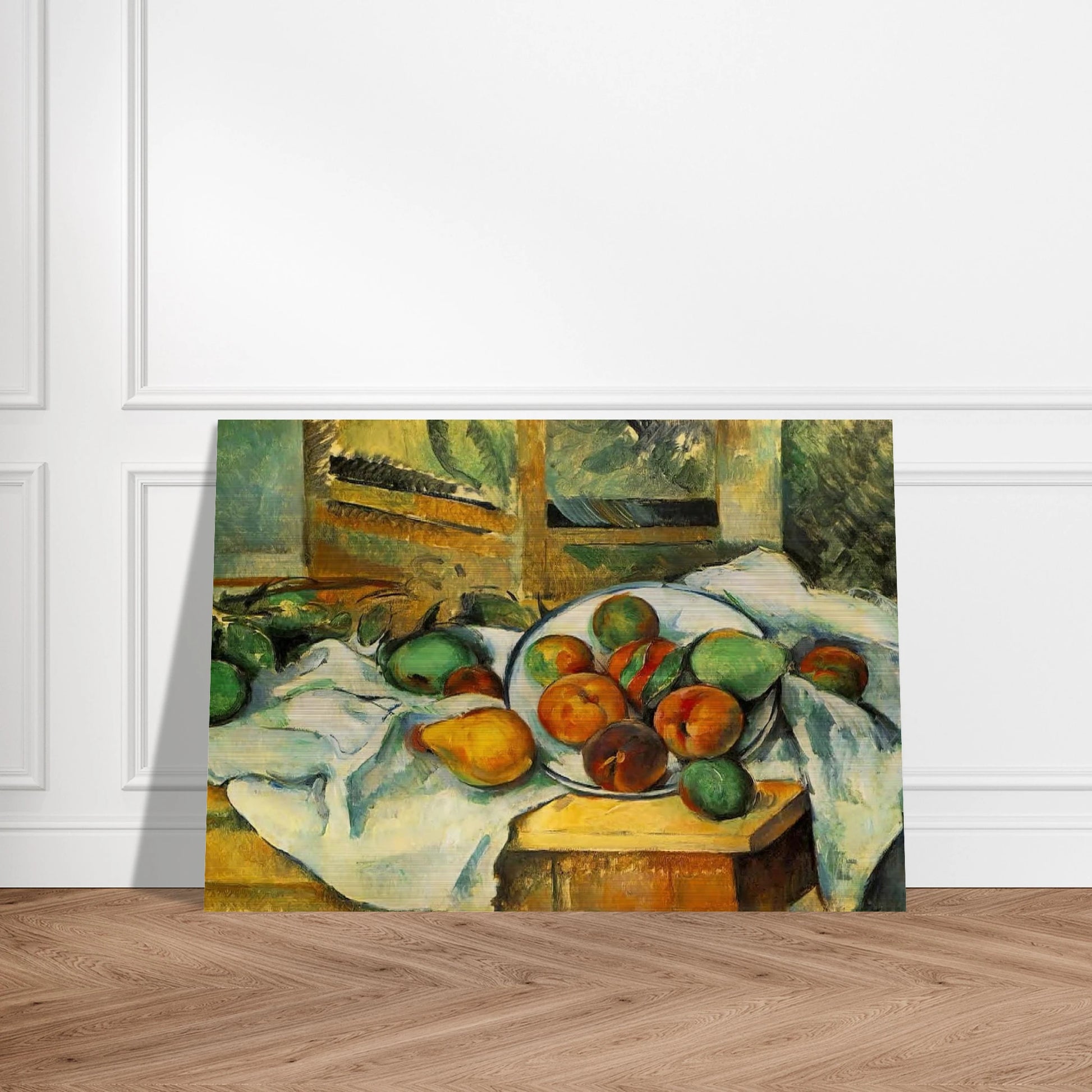 Table, Napkin and Fruit - Paul Cézanne Brushed Aluminum Print - 70x100 cm / 28x40 inches | Paul Cézanne Aluminum Print | Paul Cézanne Prints