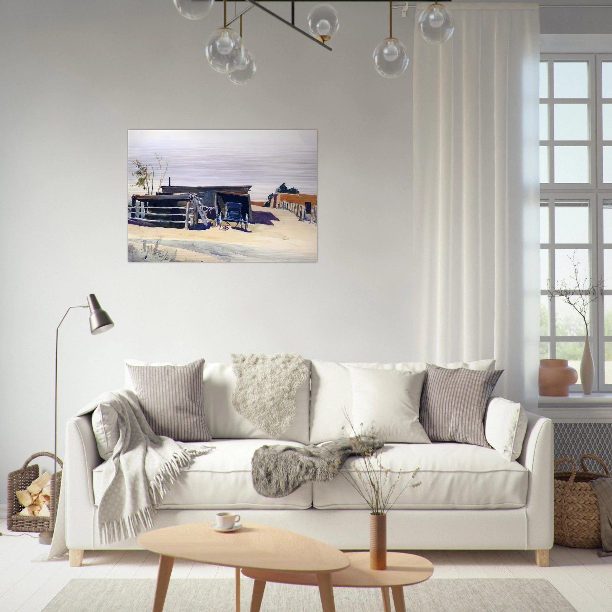 Adobes and Shed, New Mexico - Edward Hopper Brushed Aluminum Print - 70x100 cm / 28x40 inches | Edward Hopper Aluminum Print | Edward Hopper Prints