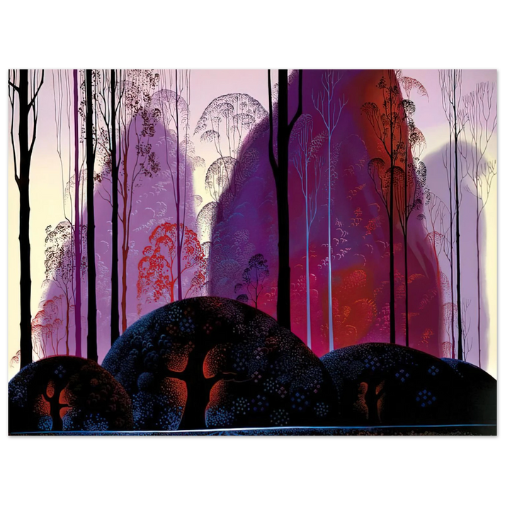 Eyvind Earle - Mauve, Red and Purple  75x100 cm / 30x40inches Fine Art Poster