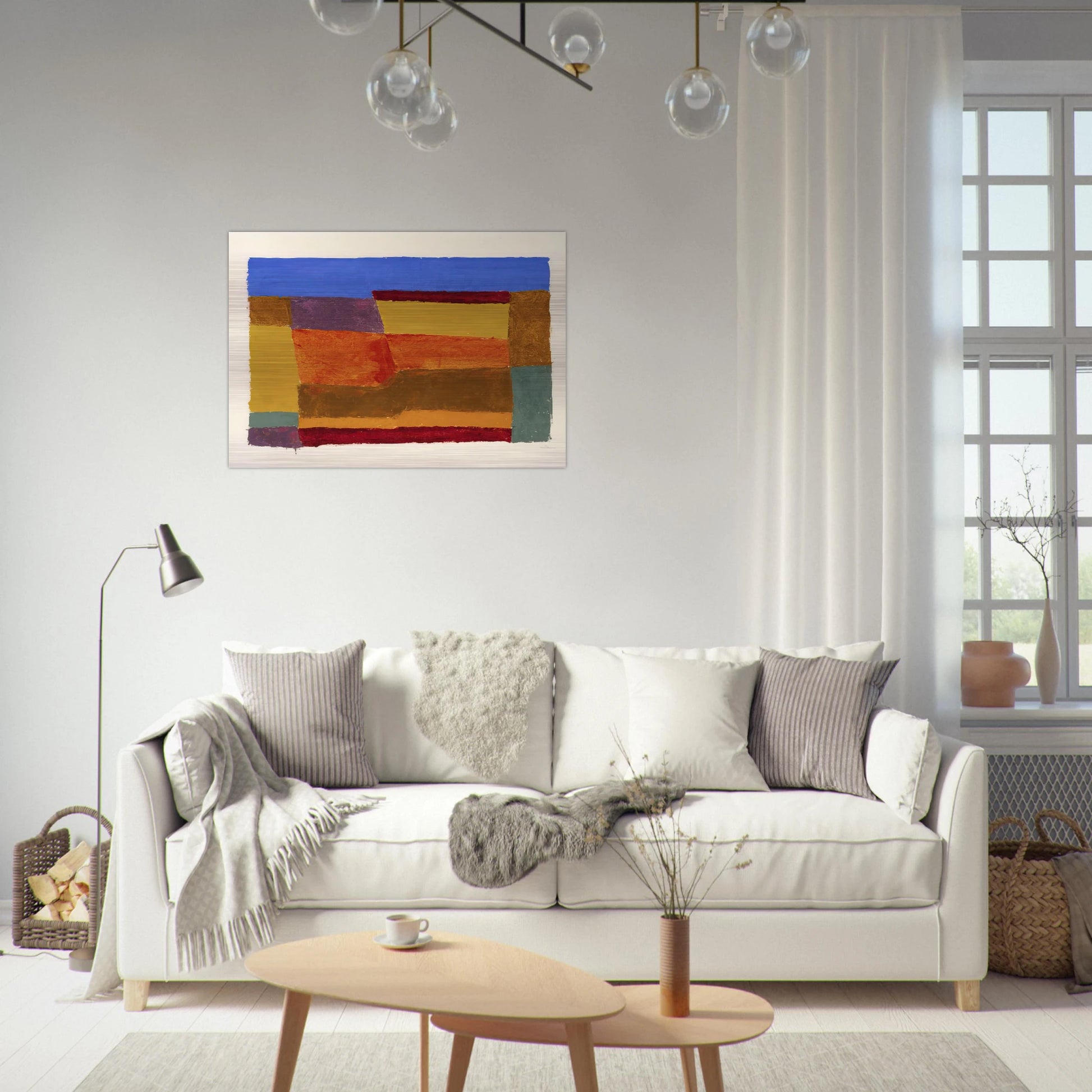 STUDY FOR LAYERED 1940 - Josef Albers Brushed Aluminum Print - 70x100 cm / 28x40 inches | Josef Albers Aluminum Print | Josef Albers Prints