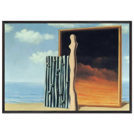 COMPOSITION ON A SEASHORE 1935 - Rene Magritte 70x100 cm / 28x40 inches Framed Art Print – Black Wooden Frame