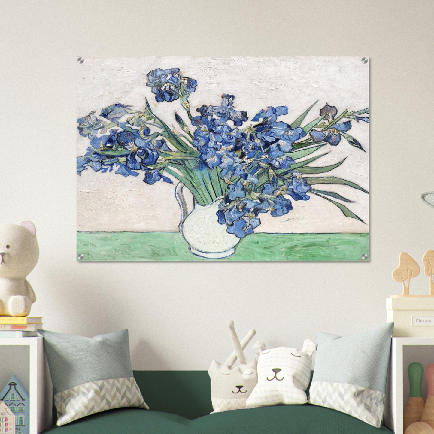 Vase with Irises - Vincent van Gogh Acrylic Print - 70x100 cm / 28x40″ inches