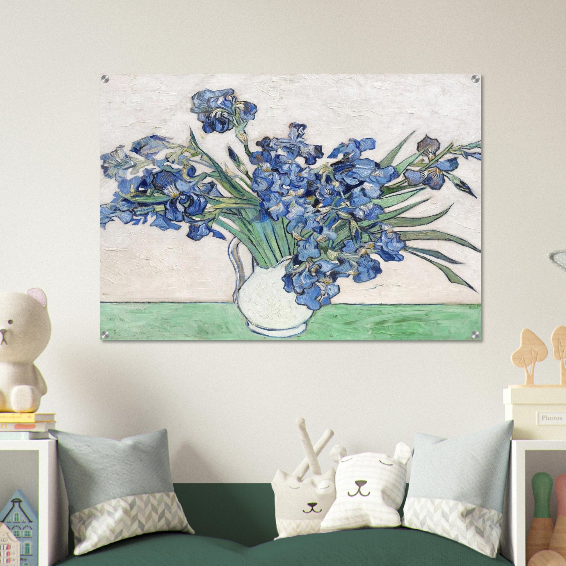 Vase with Irises - Vincent van Gogh Acrylic Print - 70x100 cm / 28x40″ inches