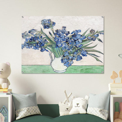 Vase with Irises - Vincent van Gogh Acrylic Print - 70x100 cm / 28x40″ inches