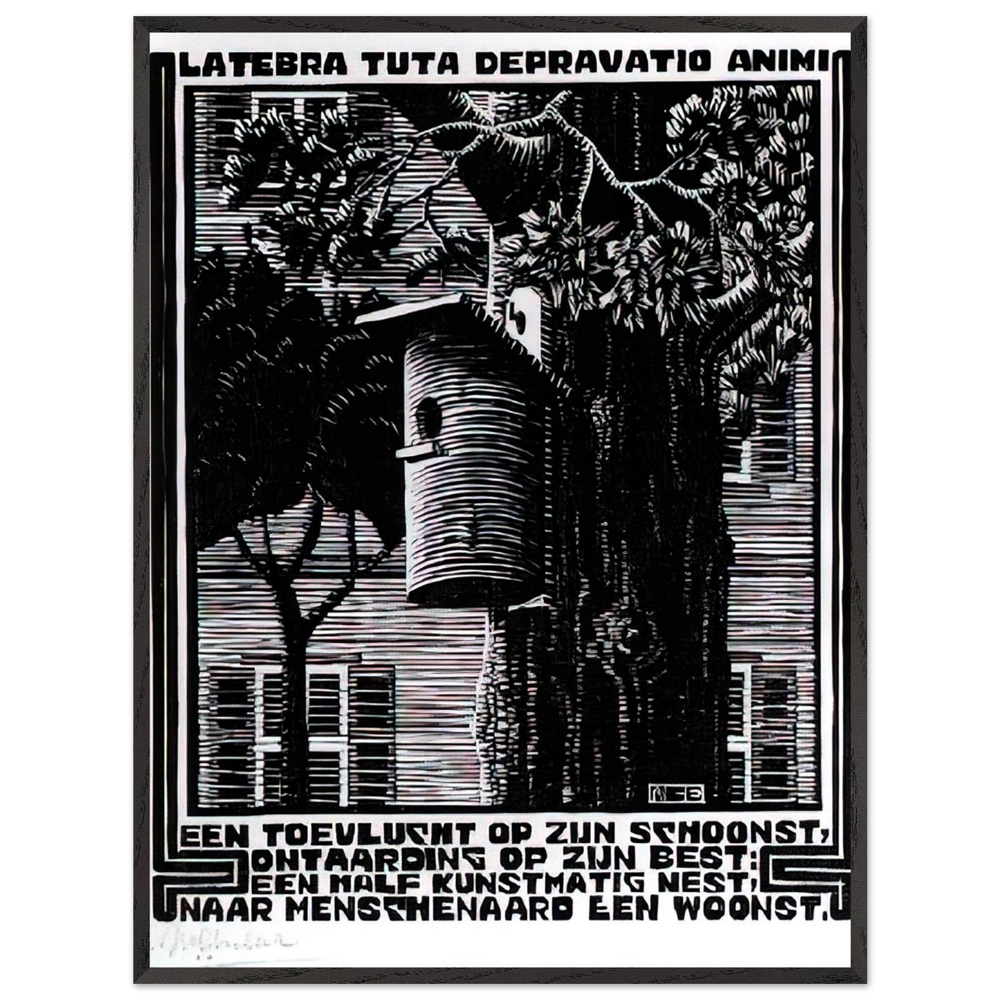 MC Escher - EMBLEMATA RETREAT Wall Art - 60x80 cm / 24x32 inches - Fine Art Poster - -