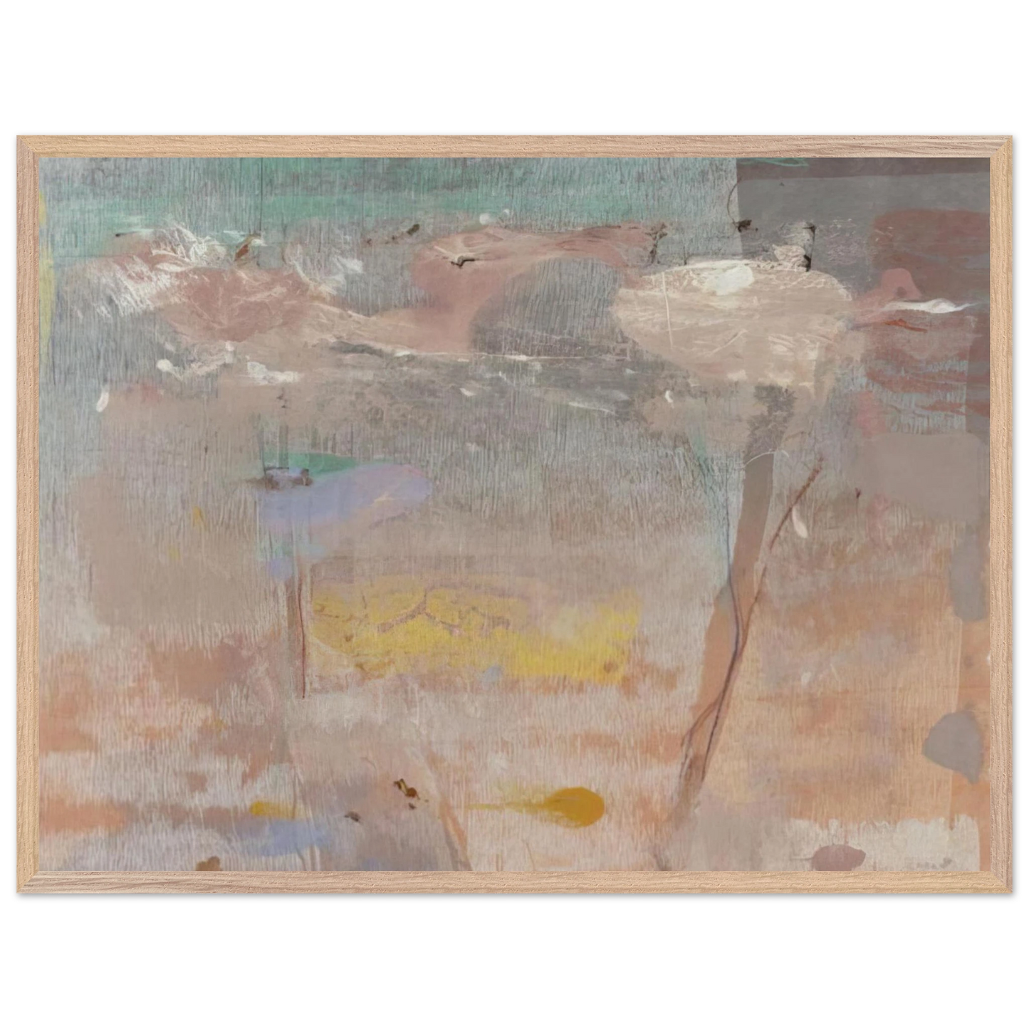 Helen Frankenthaler - Monotype I - 1981 Wall art - A2 (42 x 59.4  cm) - Premium Wooden Framed Poster With Fine Art Paper - Wood frame