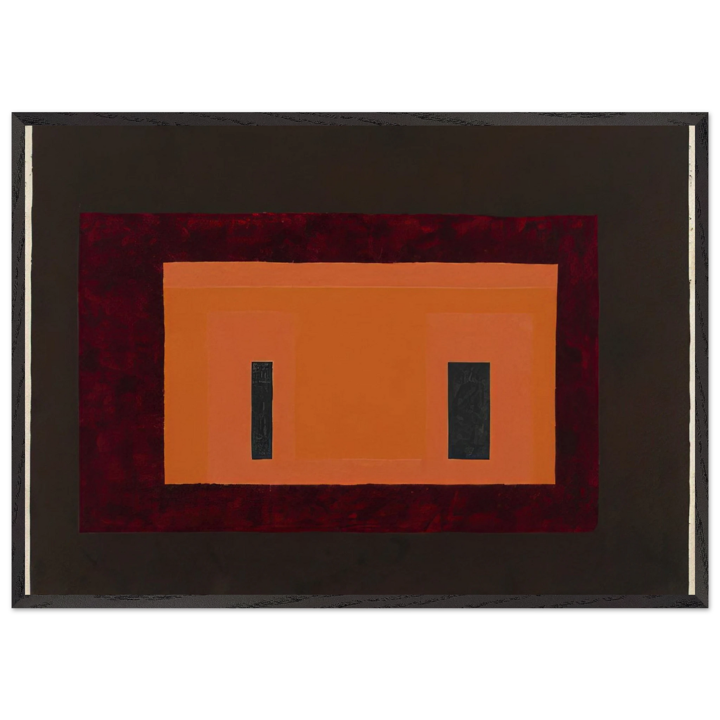 VARIANT ADOBE 1947 1 - Josef Albers Framed Art Print – Black Wooden Frame - Default Title - -Framed Art Print