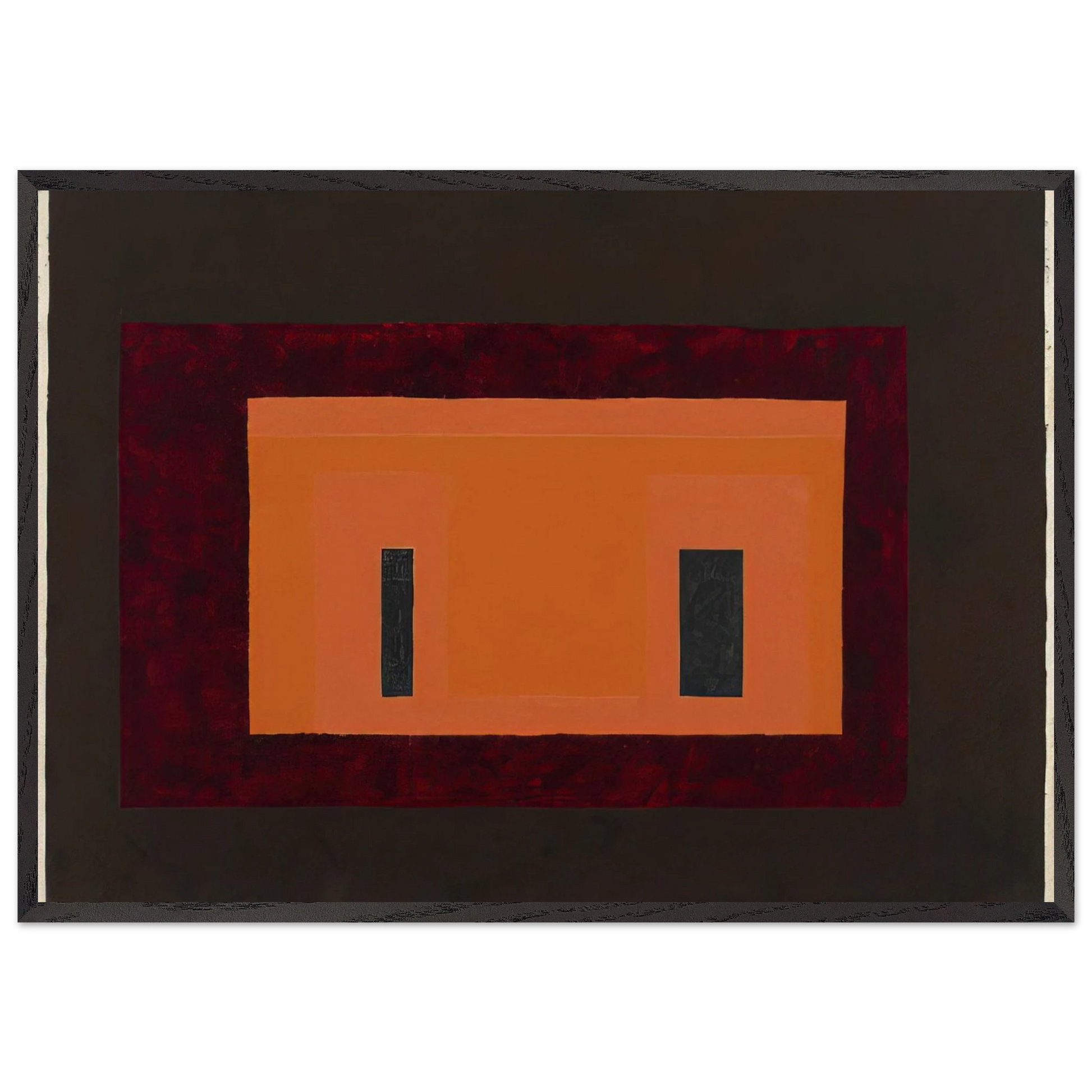 VARIANT ADOBE 1947 1 - Josef Albers Framed Art Print – Black Wooden Frame - Default Title - -Framed Art Print