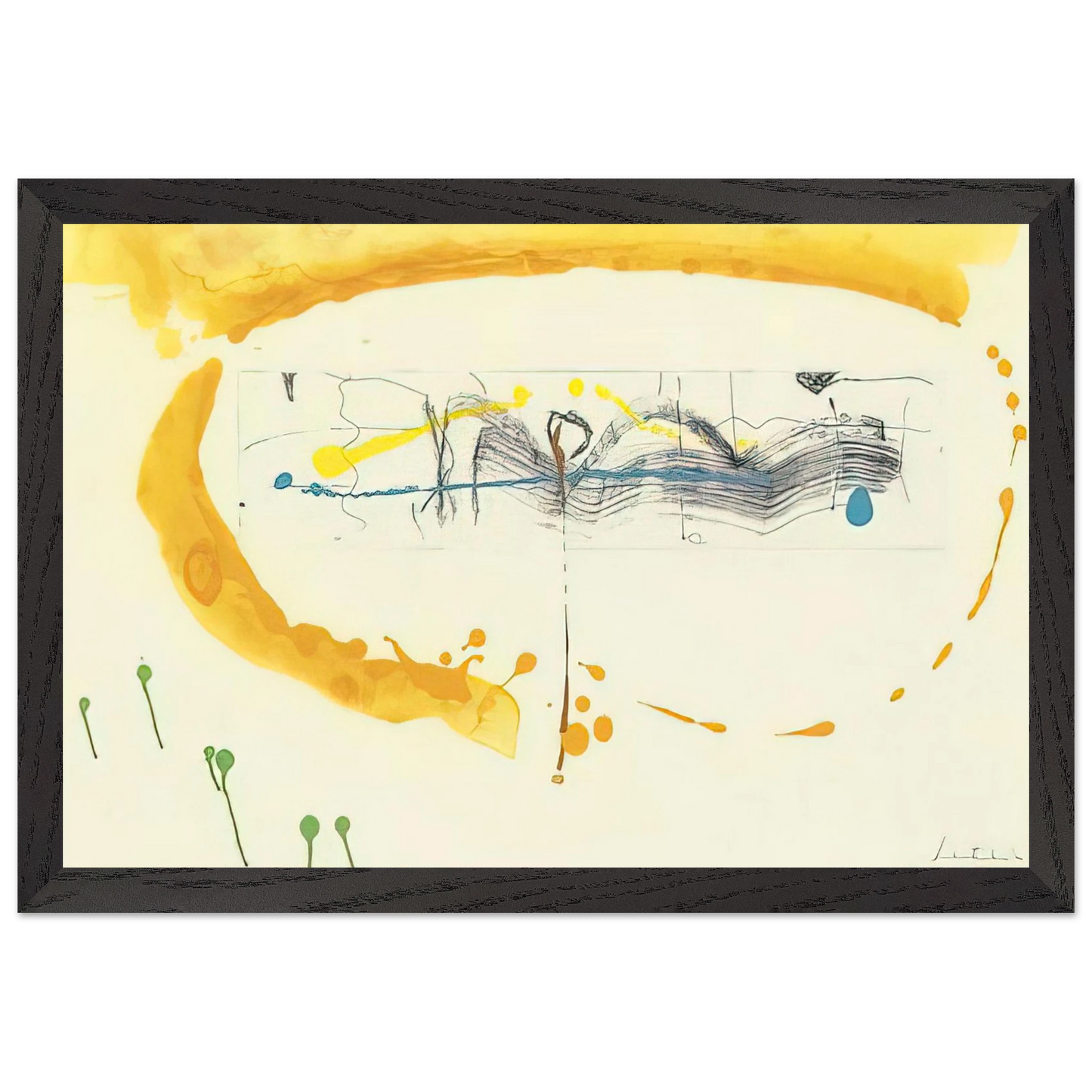 Helen Frankenthaler - Making Music - 2000 Wall art - 40x50 cm / 16x20 inches - Premium Wooden Framed Poster With Fine Art Paper - Wood frame
