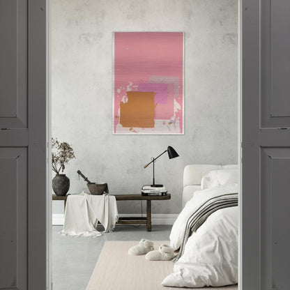 Brown Black on Pink - 1971 - John Hoyland Brushed Aluminum Print - 70x100 cm / 28x40 inches | John Hoyland Aluminum Print | John Hoyland Prints