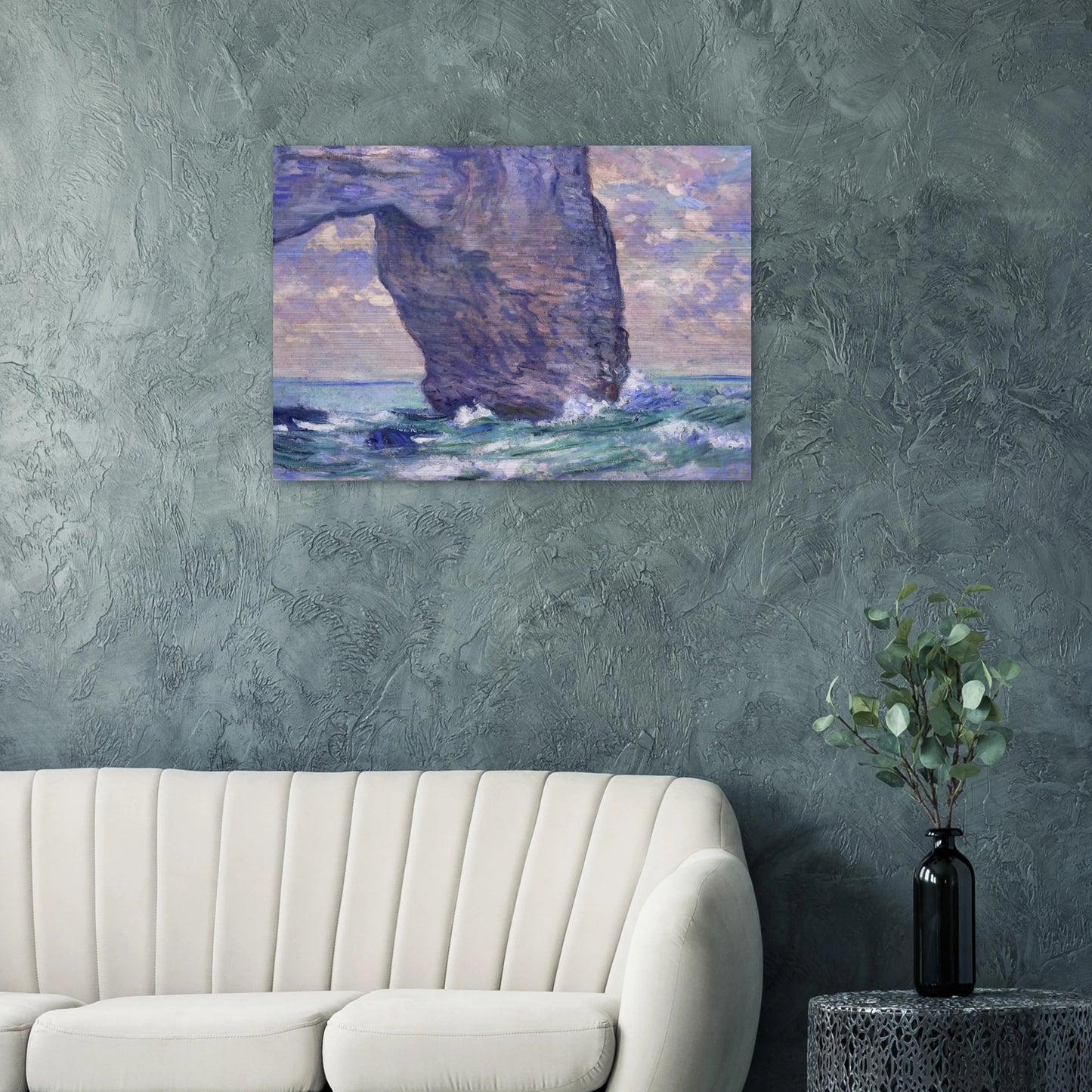 The Manneport, Seen from Below - claude monet Brushed Aluminum Print - 70x100 cm / 28x40 inches | claude monet Aluminum Print | claude monet Prints