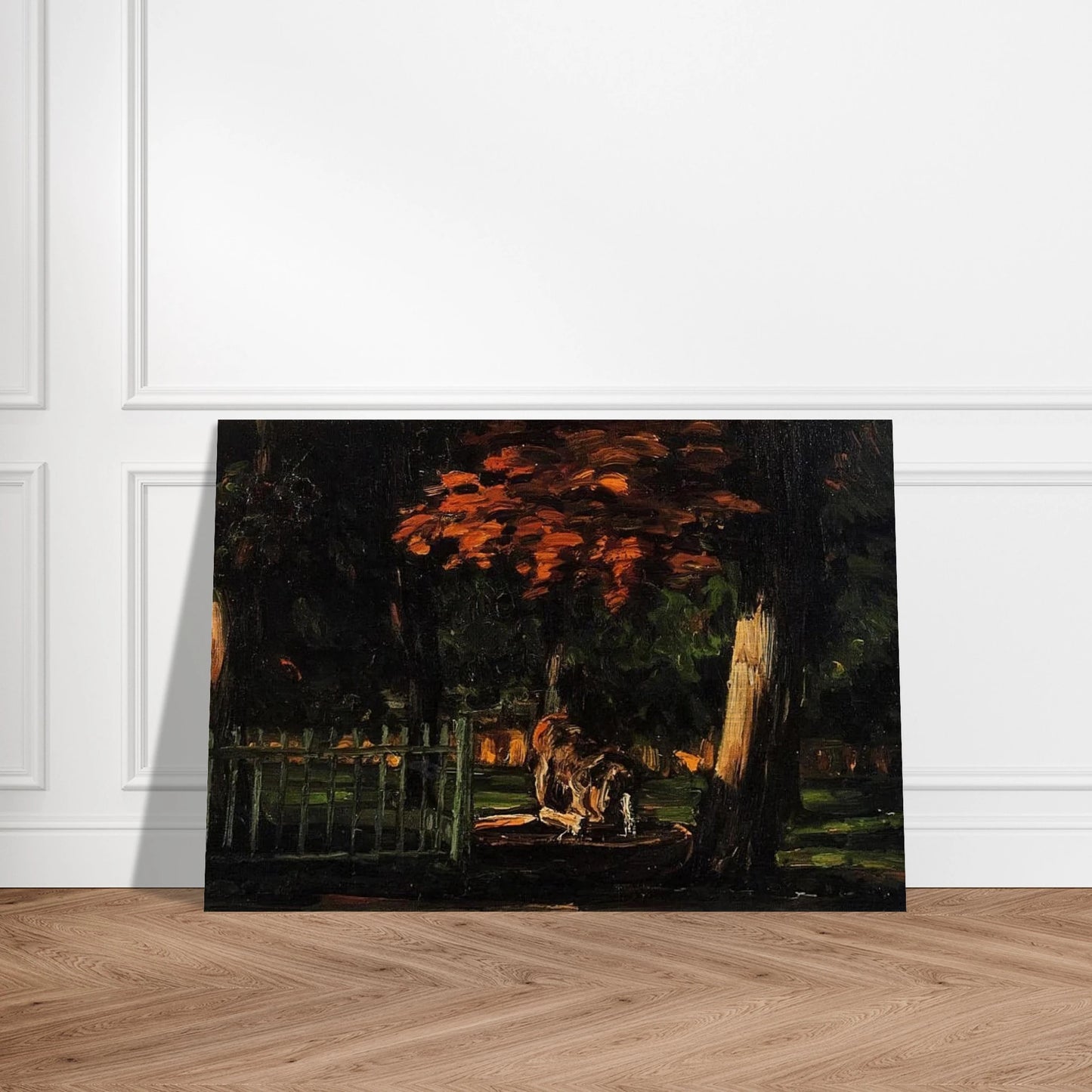 The Lion and the Basin at Jas de Bouffan - Paul Cézanne Brushed Aluminum Print - 70x100 cm / 28x40 inches | Paul Cézanne Aluminum Print | Paul Cézanne Prints