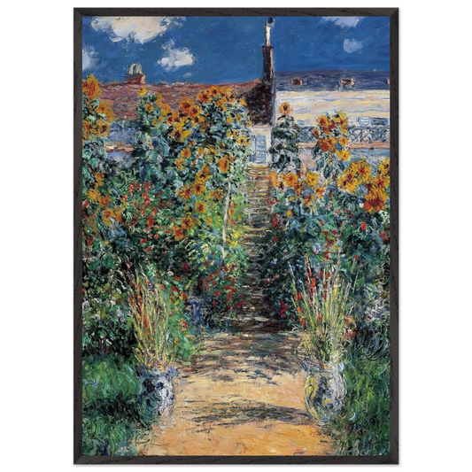 The Garden at Vetheuil - claude monet Framed Art Print – Black Wooden Frame - Default Title - -Framed Art Print