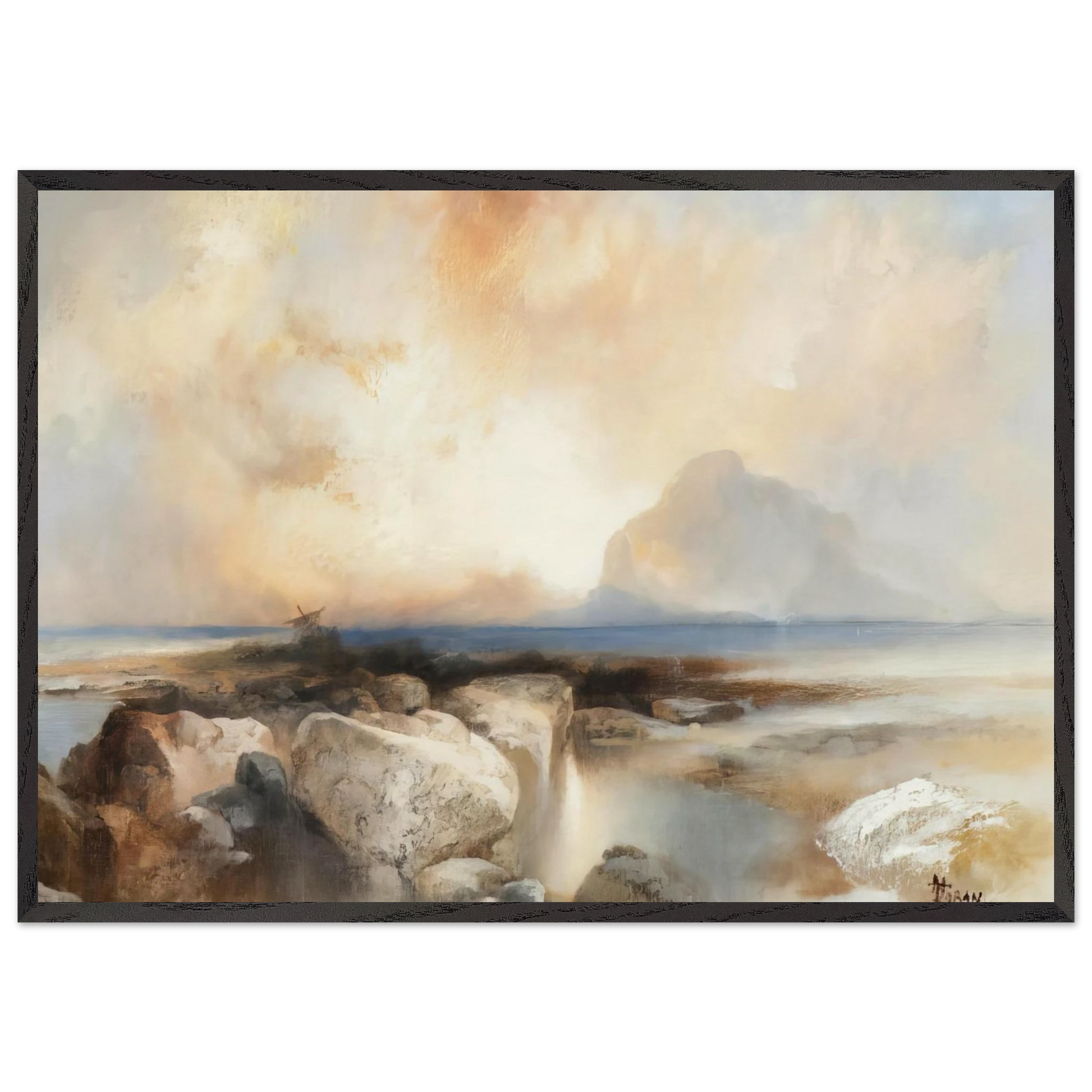 Seascape N6 - Thomas Moran Framed Art Print – Black Wooden Frame - Default Title - -Framed Art Print