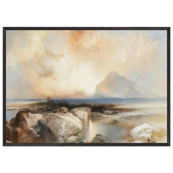 Seascape N6 - Thomas Moran 70x100 cm / 28x40 inches Framed Art Print – Black Wooden Frame