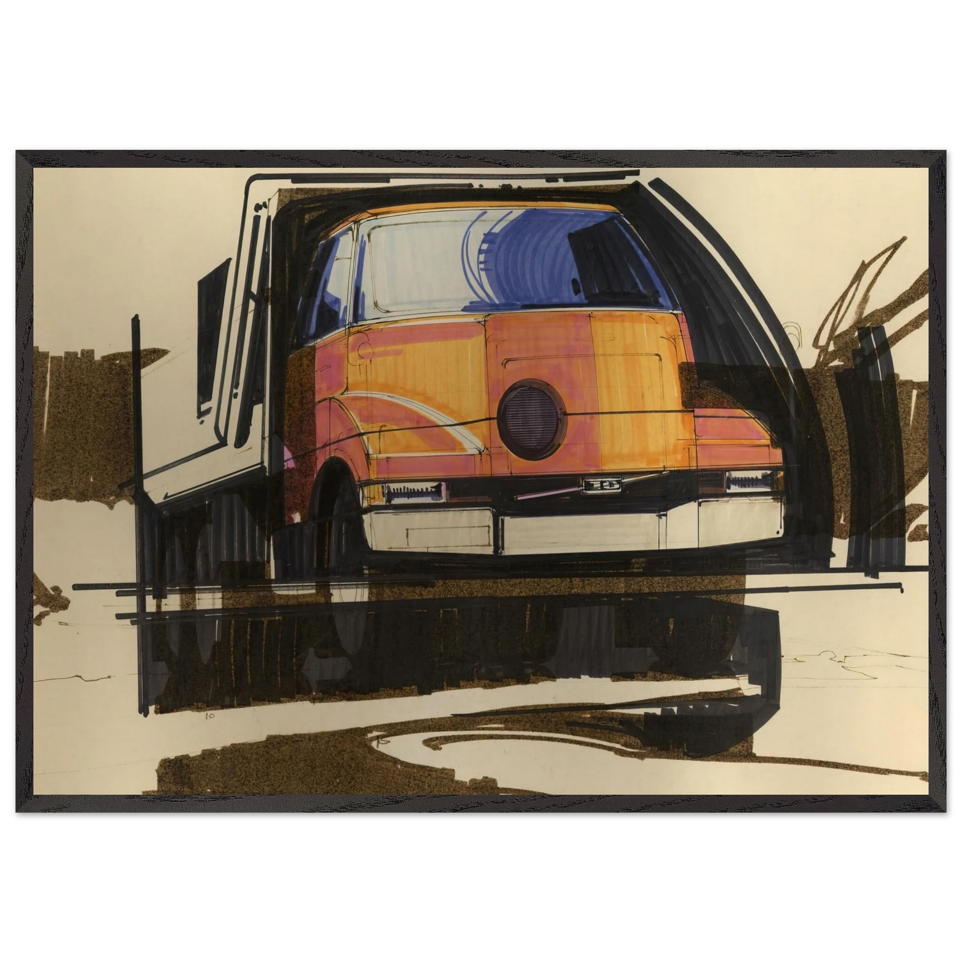 Syd Mead N14 - Syd Mead Framed Art Print – Black Wooden Frame - Default Title - -Framed Art Print