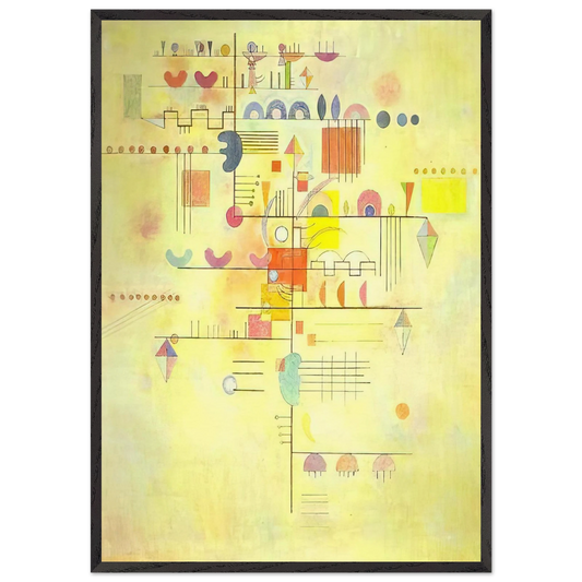 GENTLE ACCENT 1934 - Wassily Kandinsky 70x100 cm / 28x40 inches Framed Art Print – Black Wooden Frame