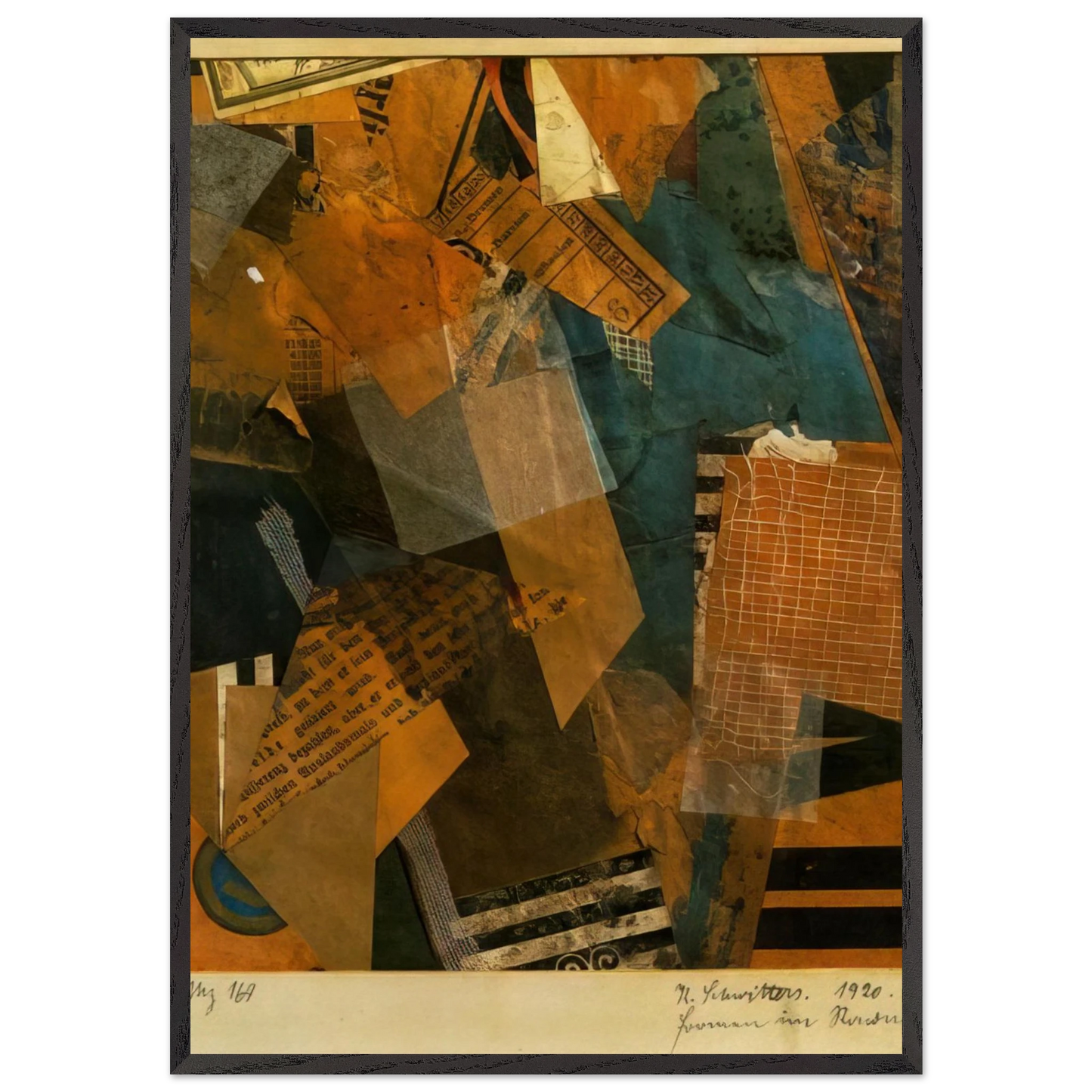 FORMS IN SPACE 1920 - Kurt Schwitters Framed Art Print – Black Wooden Frame - Default Title - -Framed Art Print