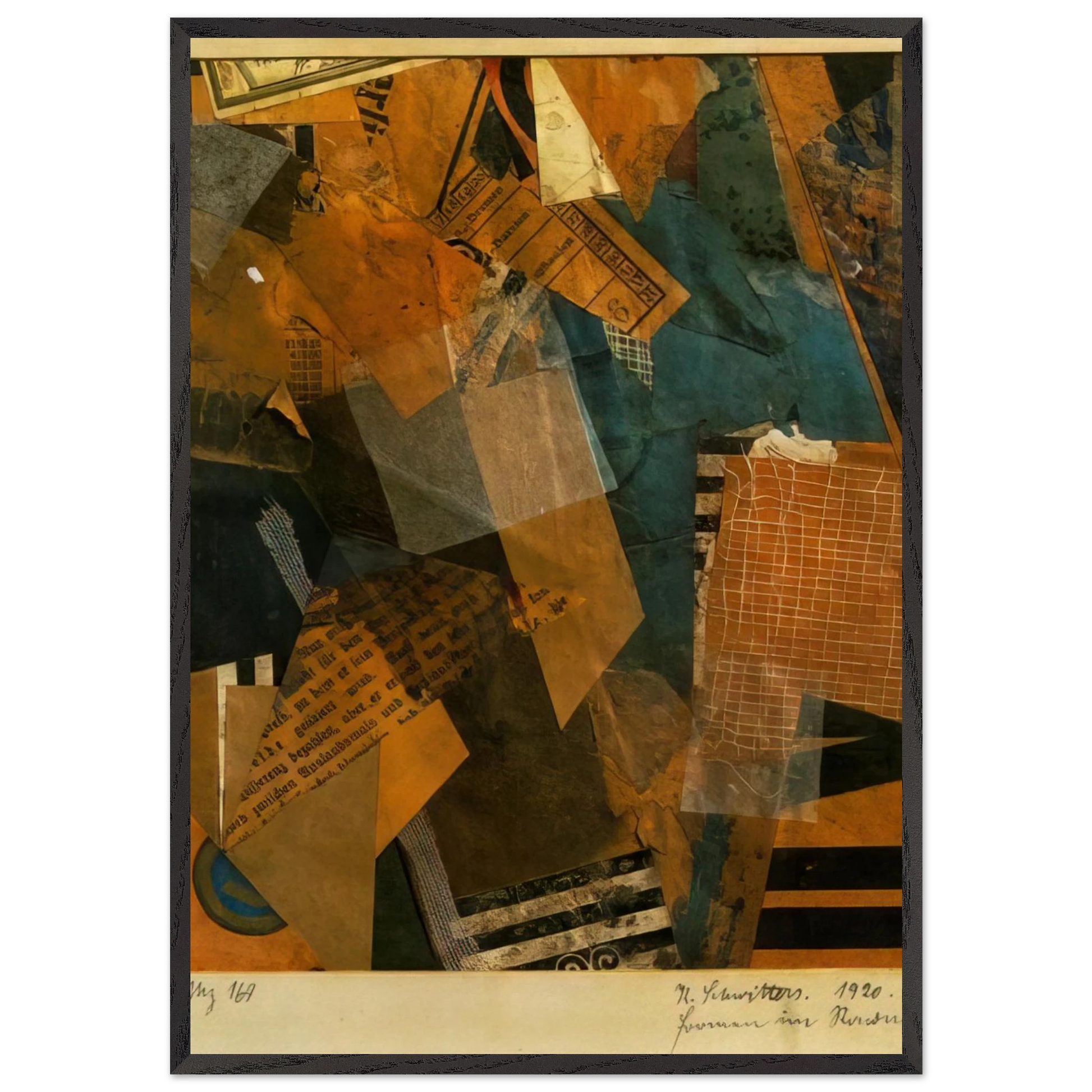 FORMS IN SPACE 1920 - Kurt Schwitters Framed Art Print – Black Wooden Frame - Default Title - -Framed Art Print