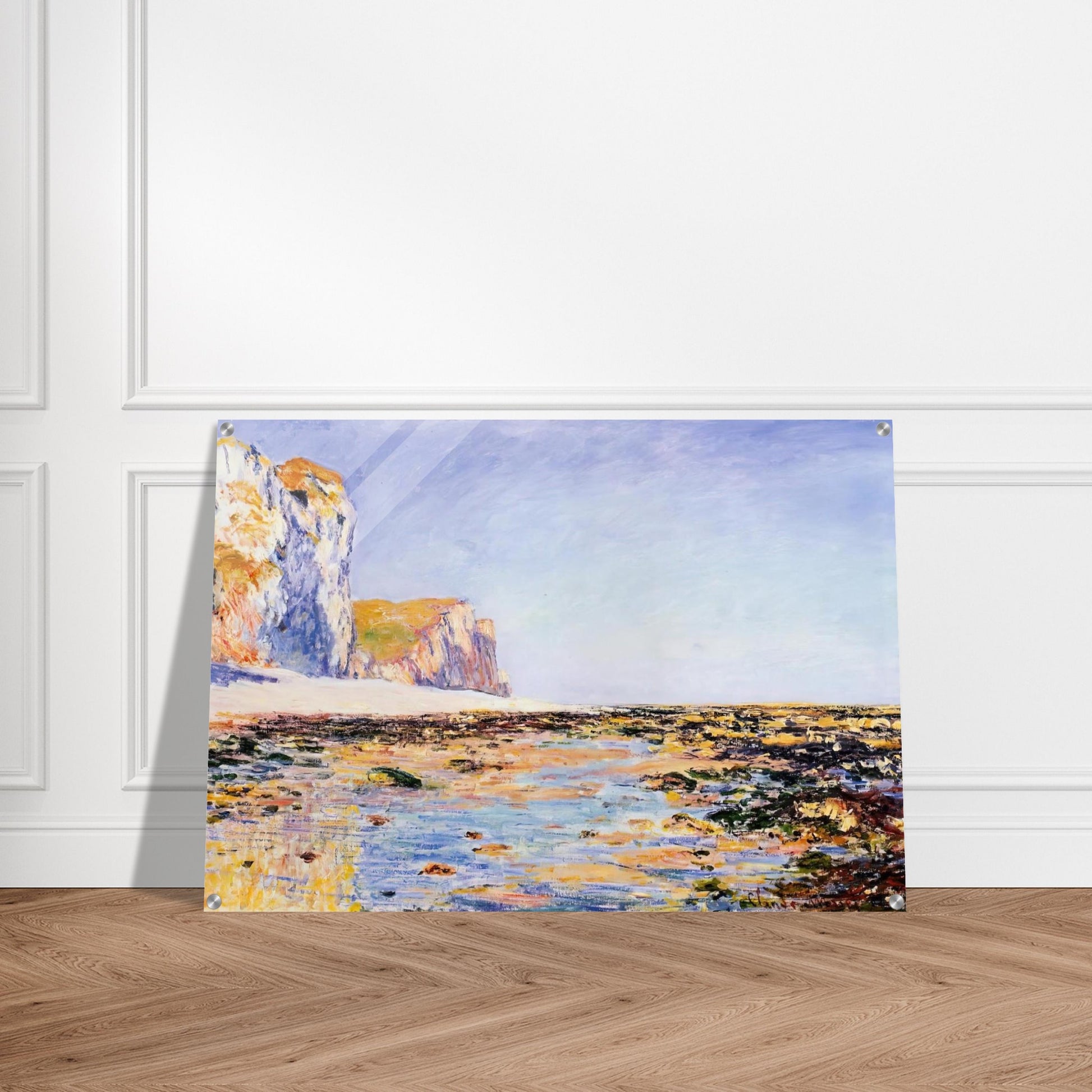 Beach and Cliffs at Pourville, Morning Effect - claude monet Acrylic Print - 70x100 cm / 28x40″ inches