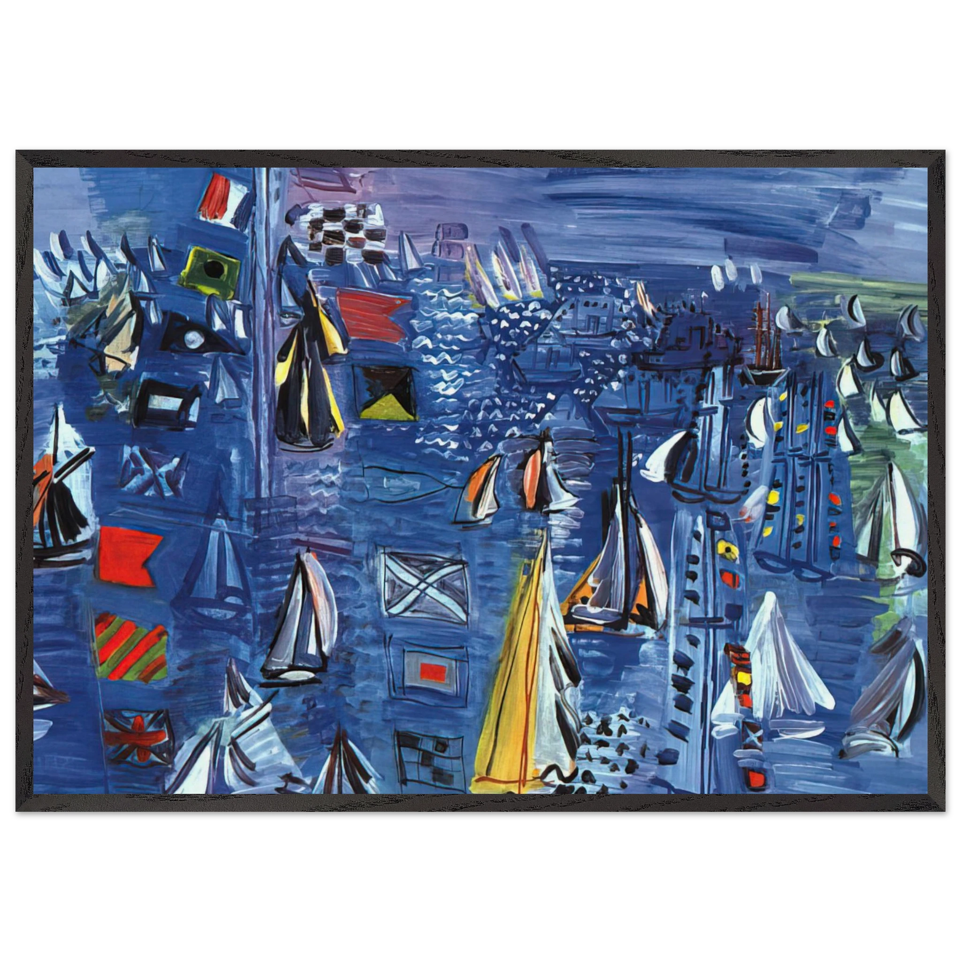 REGATTA AT COWES 1934 - Raoul Dufy Framed Art Print – Black Wooden Frame - Default Title - -Framed Art Print