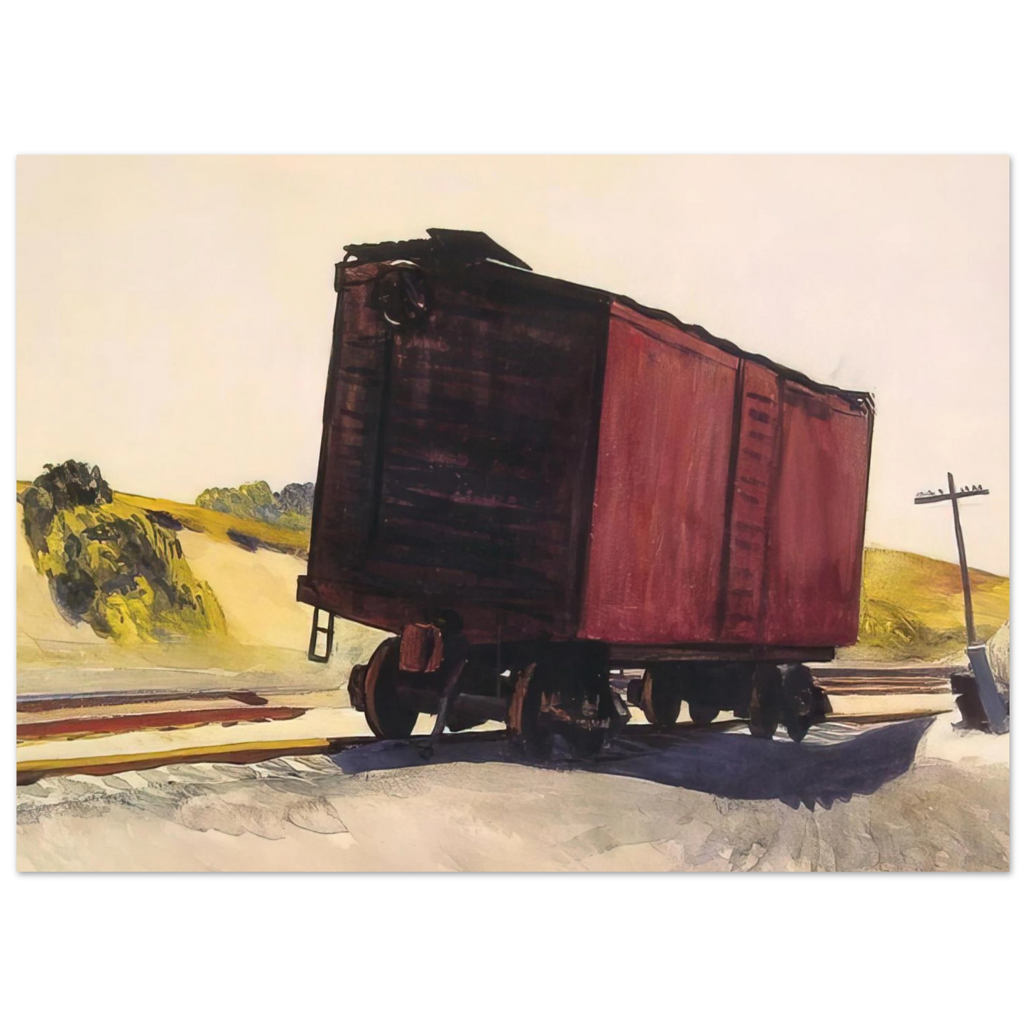 Edward Hopper - Freight Car at Truro Fine Art Poster - 75x100 cm / 30x40 inches