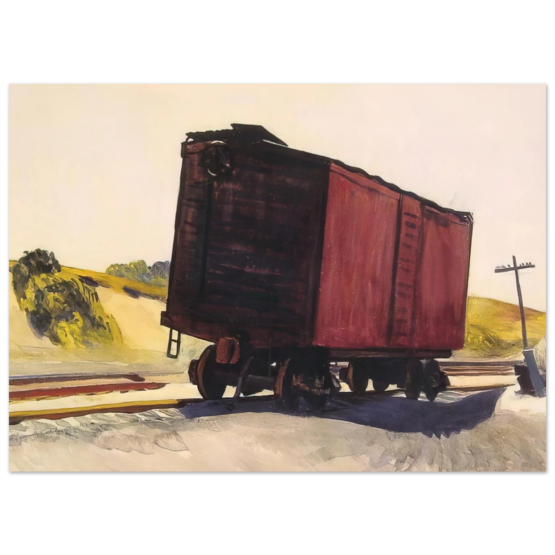 Edward Hopper - Freight Car at Truro Fine Art Poster - 75x100 cm / 30x40 inches