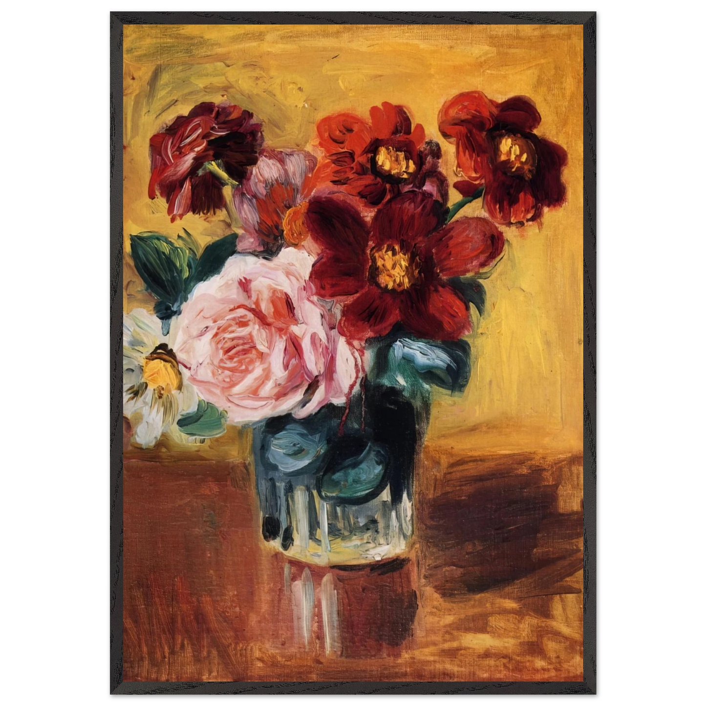 FLOWERS IN A VASE N4 - Pierre-Auguste Renoir Framed Art Print – Black Wooden Frame - Default Title - -Framed Art Print