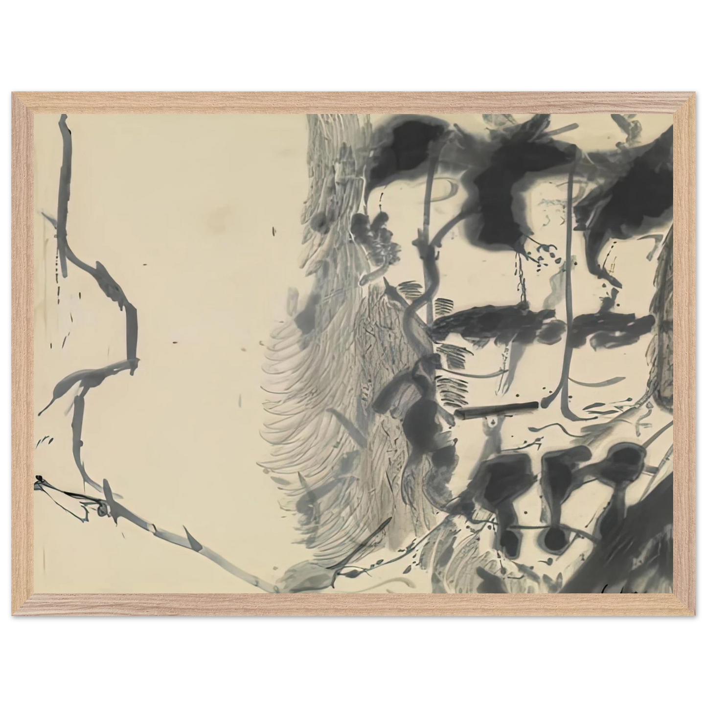 Helen Frankenthaler - New York Bamboo, 1957- Wall Art - 60x80 cm / 24x32 inches - Premium Wooden Framed Poster With Fine Art Paper - Black frame